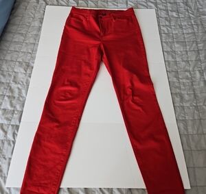 New York & Company Red High-Waist Super Skinny Jeans